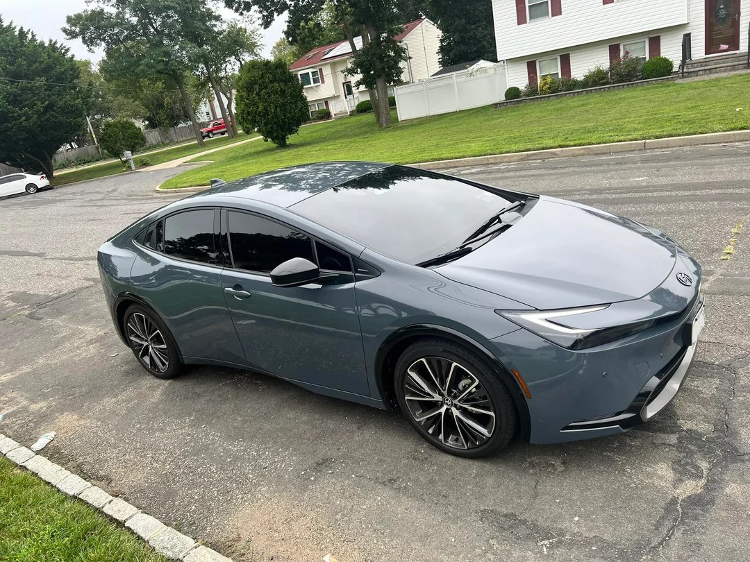 Car with freshly installed window tint